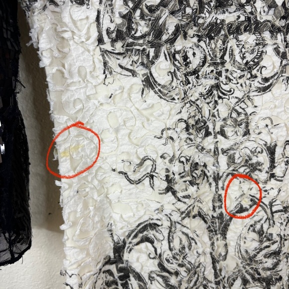 Angels & Diamonds Buckle Sequin Shirt Black White Sz Small Grunge Textured Glam - Picture 4 of 7